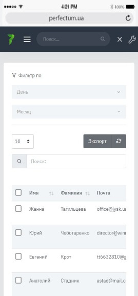 Дни рождения клиентов
